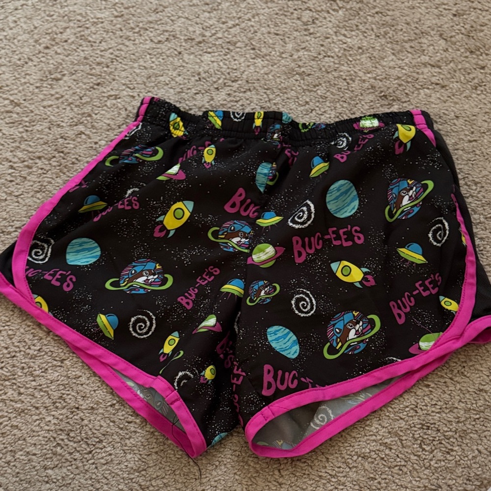 Buc-ee's Black and Pink Space-Themed Shorts